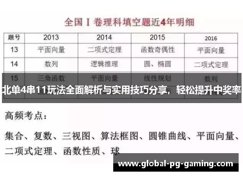 北单4串11玩法全面解析与实用技巧分享，轻松提升中奖率