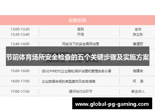 节前体育场所安全检查的五个关键步骤及实施方案